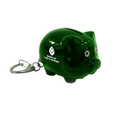 2"x1-1/4" Green Piggy Bank Keychain